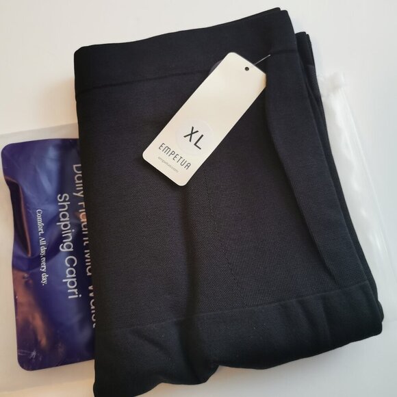 Empetua Daily Flaunt Mid Waist Shaping Capri Size XL Black NEW With Tags NWT - Picture 6 of 6
